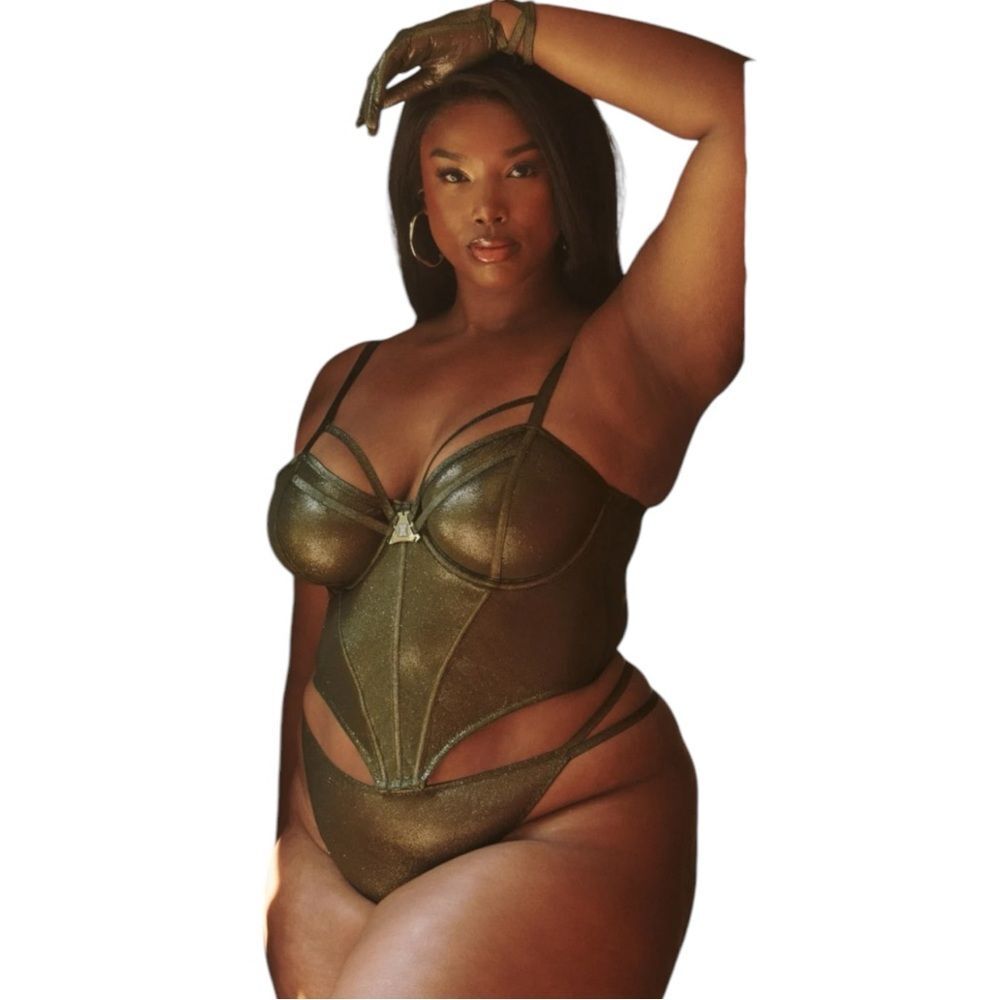 Savage X Fenty Going Platinum Mesh Bustier Size 3X New